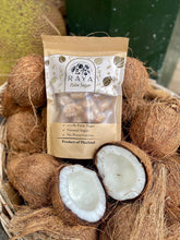 Load image into Gallery viewer, Packaging of Raya Palm Sugar, showing the product name and a background of coconuts, indicating the natural ingredient used to make palm sugar.
