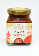 Jar of Raya Tom Yum Paste on a white background