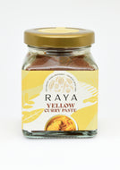 Jar of Raya Yellow Curry Paste on a white background